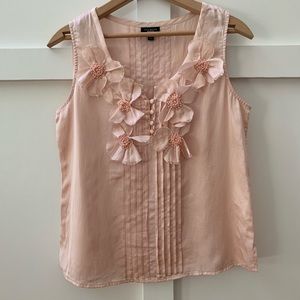 talbots silk floral tank